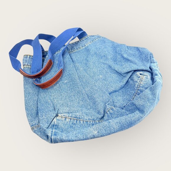 Vintage 90s Tweety Sport Denim Tote Bag With Blue Straps Front Zippered Pocket - Picture 2 of 11